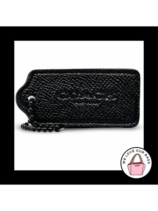 Coach Accessories - 2.25" COACH NEW YORK Black Crossgrain Leather Fob Bag Charm Keychain Hang Tag